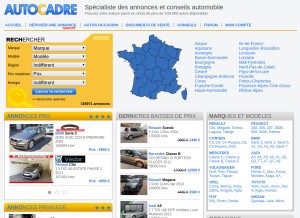 How autocadre.com looks like on a tablet such as an iPad.