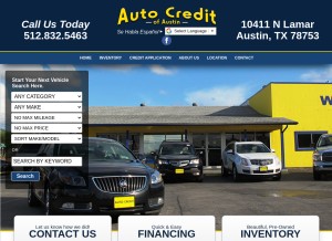 How autocreditofaustin.com looks like on a tablet such as an iPad.