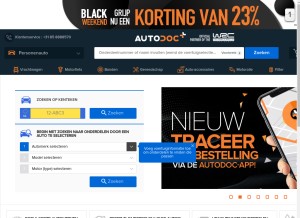 How autodoc.nl looks like on a tablet such as an iPad.