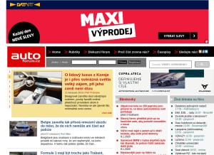 How autoforum.cz looks like on a tablet such as an iPad.