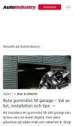 How autoindustry.se looks like on a mobile device such as an iPhone.