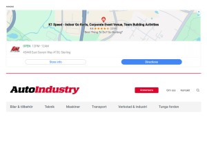How autoindustry.se looks like on a tablet such as an iPad.