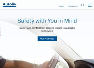 How autoliv.com looks like on a tablet such as an iPad.