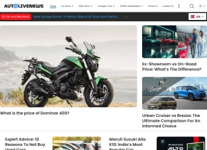 How autolivenews.com looks like on a tablet such as an iPad.