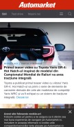 How automarket.ro looks like on a mobile device such as an iPhone.