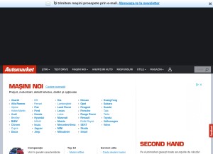 How automarket.ro looks like on a tablet such as an iPad.