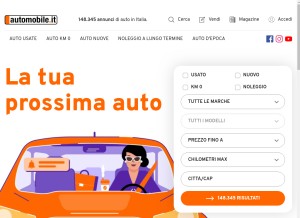 How automobile.it looks like on a tablet such as an iPad.