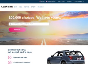 How autonation.com looks like on a tablet such as an iPad.