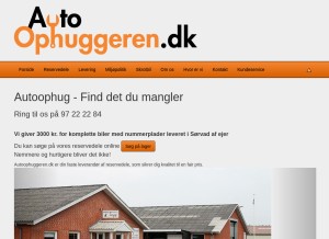 How autoophuggeren.dk looks like on a tablet such as an iPad.