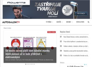 How autosalon.tv looks like on a tablet such as an iPad.