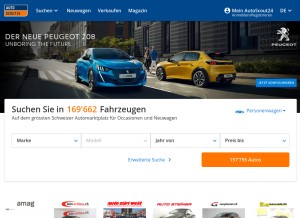 How autoscout24.ch looks like on a tablet such as an iPad.