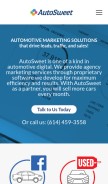 How autosweet.com looks like on a mobile device such as an iPhone.