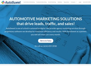 How autosweet.com looks like on a tablet such as an iPad.