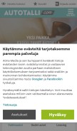 How autotalli.com looks like on a mobile device such as an iPhone.