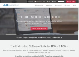How autotask.com looks like on a tablet such as an iPad.