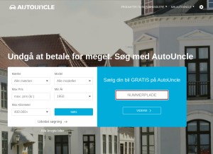How autouncle.dk looks like on a tablet such as an iPad.