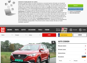 How autoweek.nl looks like on a tablet such as an iPad.