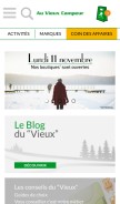 How auvieuxcampeur.fr looks like on a mobile device such as an iPhone.