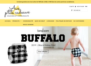 How auxptitscadeaux.com looks like on a tablet such as an iPad.