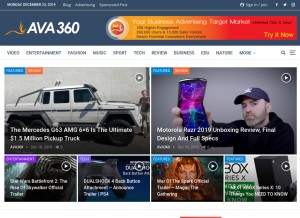 How ava360.com looks like on a tablet such as an iPad.
