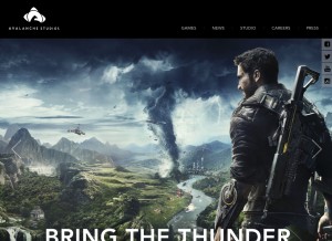 How avalanchestudios.com looks like on a tablet such as an iPad.