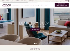 How avanihotels.com looks like on a tablet such as an iPad.