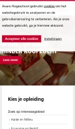 How avans.nl looks like on a mobile device such as an iPhone.