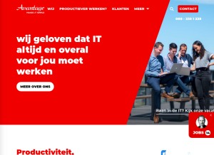 How avantage.nl looks like on a tablet such as an iPad.