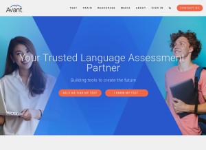 How avantassessment.com looks like on a tablet such as an iPad.