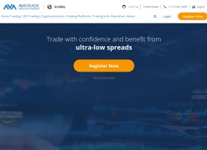 How avatrade.com looks like on a tablet such as an iPad.