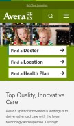 How avera.org looks like on a mobile device such as an iPhone.