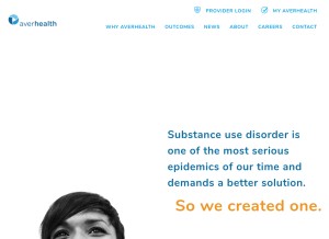 How averhealth.com looks like on a tablet such as an iPad.