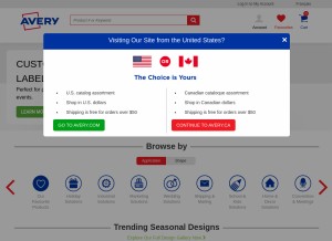 How avery.ca looks like on a tablet such as an iPad.