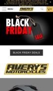 How averysmotorcycles.com looks like on a mobile device such as an iPhone.