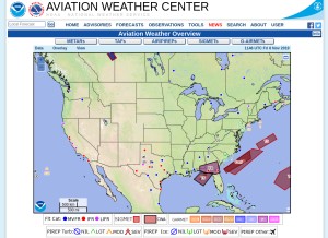 How aviationweather.gov looks like on a tablet such as an iPad.