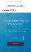 How aviator.aero looks like on a mobile device such as an iPhone.