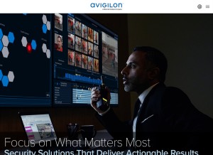 How avigilon.com looks like on a tablet such as an iPad.