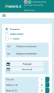 How aviokarta.rs looks like on a mobile device such as an iPhone.