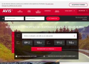 How avis.fr looks like on a tablet such as an iPad.