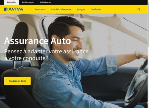How aviva.fr looks like on a tablet such as an iPad.