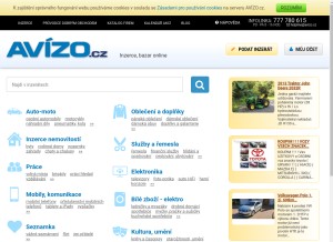 How avizo.cz looks like on a tablet such as an iPad.