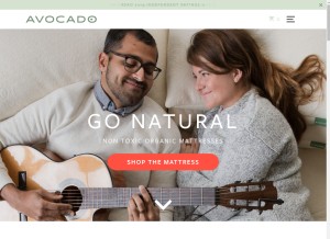 How avocadogreenmattress.com looks like on a tablet such as an iPad.