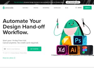 How avocode.com looks like on a tablet such as an iPad.
