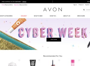 How avon.com looks like on a tablet such as an iPad.