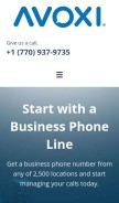 How avoxi.com looks like on a mobile device such as an iPhone.