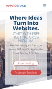 How awardspace.com looks like on a mobile device such as an iPhone.