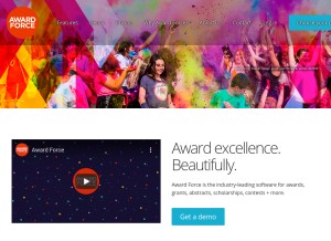 How awardsplatform.com looks like on a tablet such as an iPad.