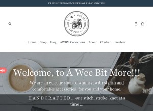 How aweebitmore.com looks like on a tablet such as an iPad.