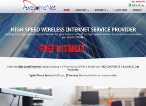 How awesomenet.net looks like on a tablet such as an iPad.
