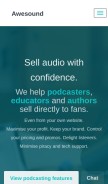 How awesound.com looks like on a mobile device such as an iPhone.